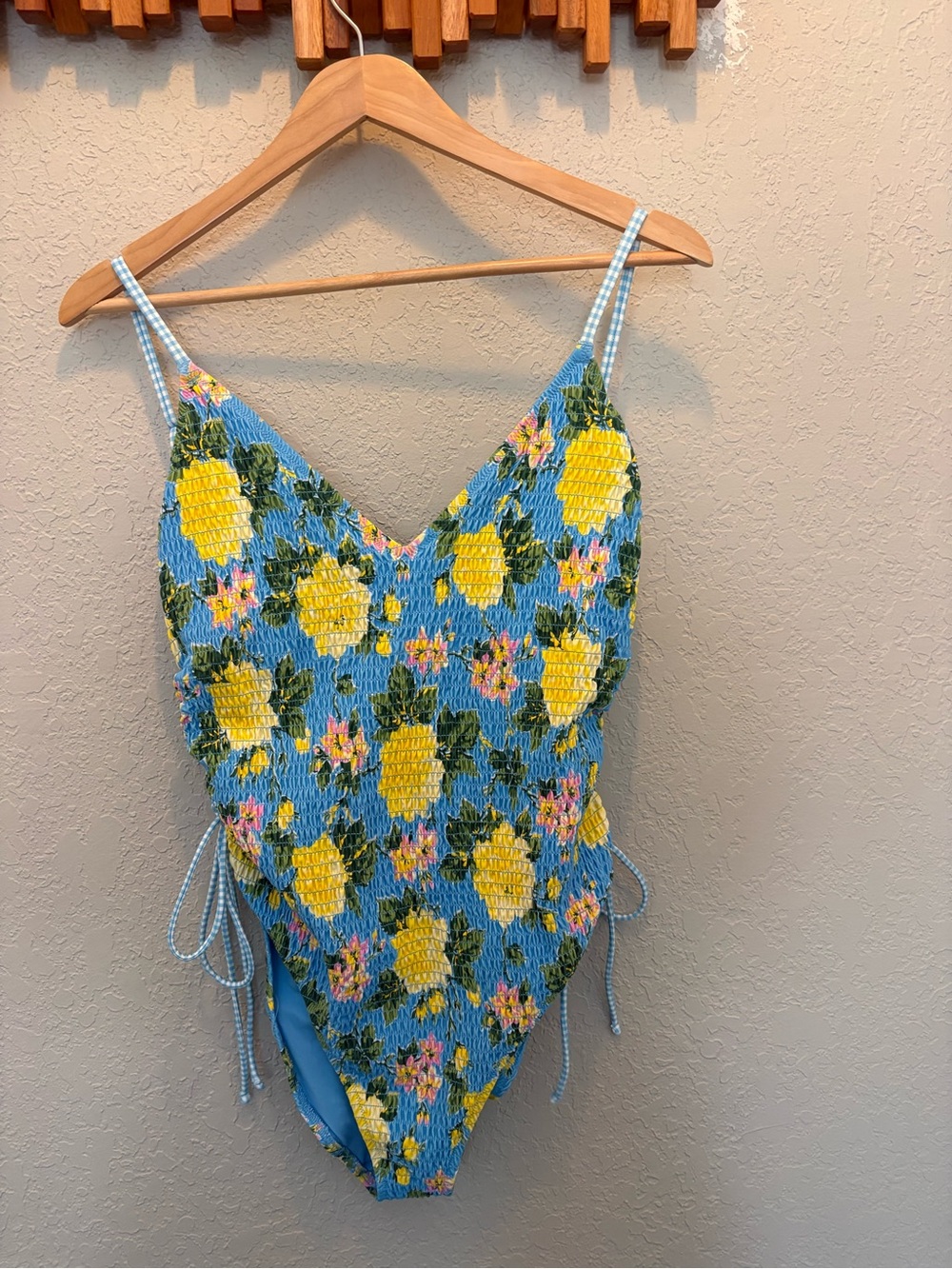 aerie Smocked Plunge One Piece- size xl NWOT